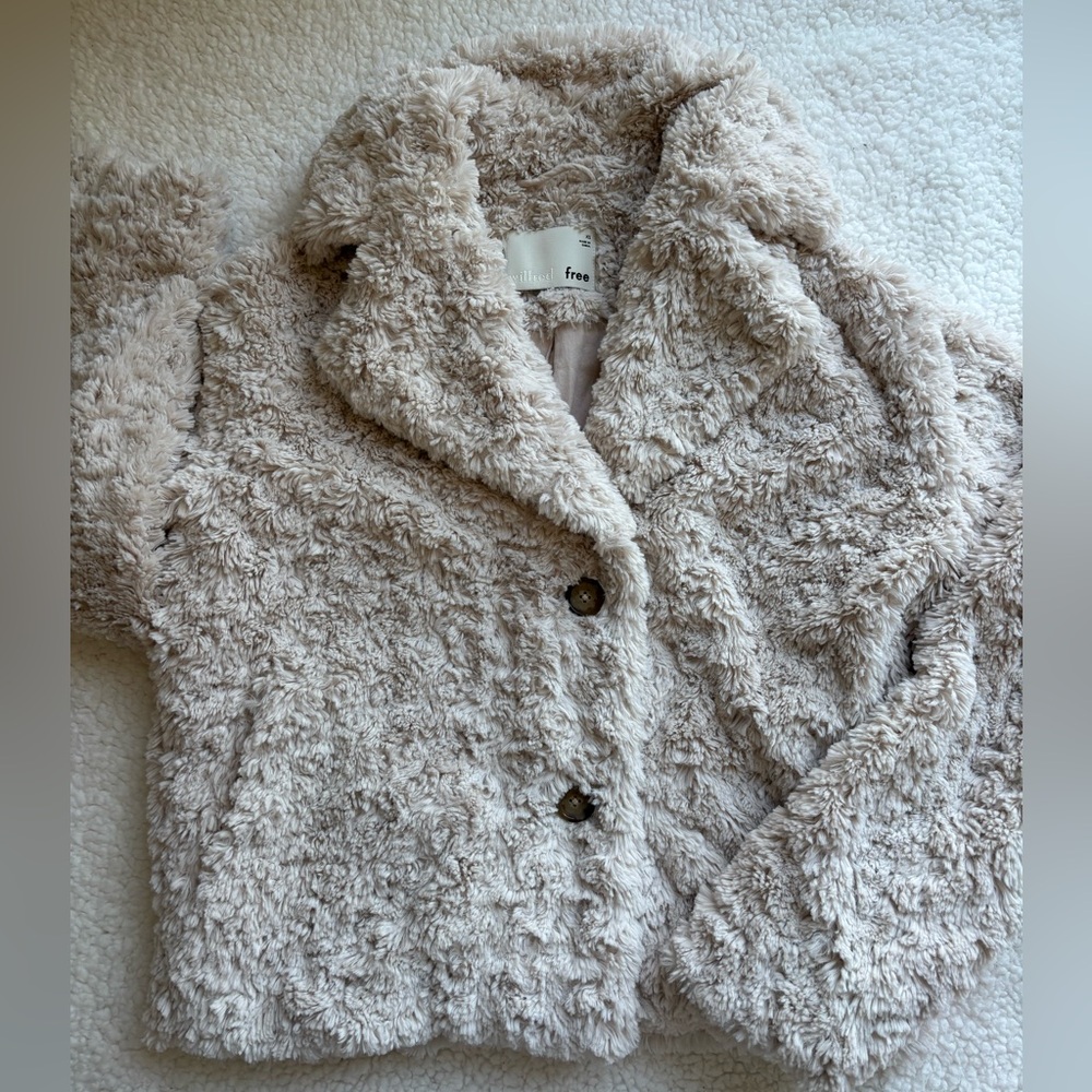 Aritzia Wilfred Cream Fuzzy Teddy Jacket XS - Picture 5 of 5